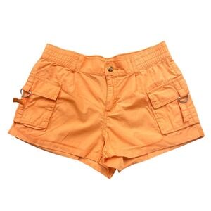 Sincerely Jules Cargo Shorts Womens 5/27 Orange Utility D-Ring Cotton Y2K Summer